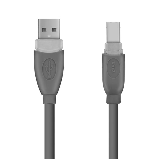 LinQ USB 2.0 Typ A Meski na USB 2.0 Typ B Meski Kabel, 3m - Szary do Drukarki, Dysku Twardego, Aparatu LinQ