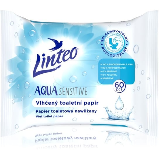 Linteo Aqua Sensitive nawilżany papier toaletowy 60 szt. Linteo