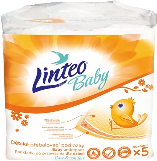 Linteo Baby, Podkładki do przewijania dzieci, 60x60 cm, 5 szt. Linteo
