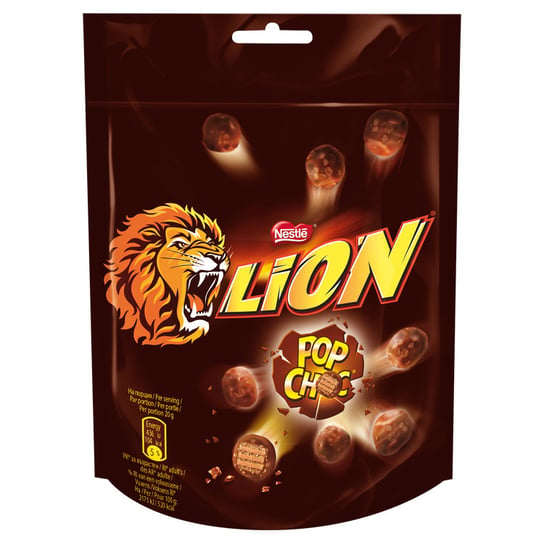 Lion, chrupiące wafelki w mlecznej czekoladzie Pop Choc, 140g Lion
