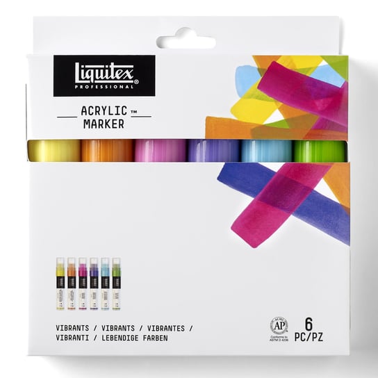Liquitex, Markery akrylowe, 15 mm, 6 kolorów LIQUITEX