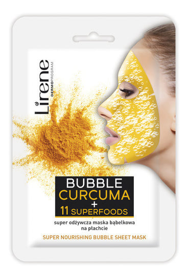 Lirene, Bubble Curcuma + 11 Superfoods, superodżywcza maska bąbelkowa w płachcie, 10 g Lirene