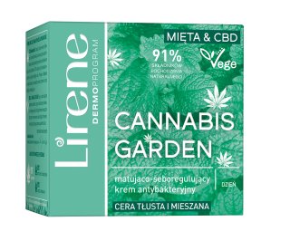 Lirene, Cannabis Garden Mięta&CBD, Matująco-Seboregulujący Krem Antybakteryjny Na Dzień, 50ml Lirene