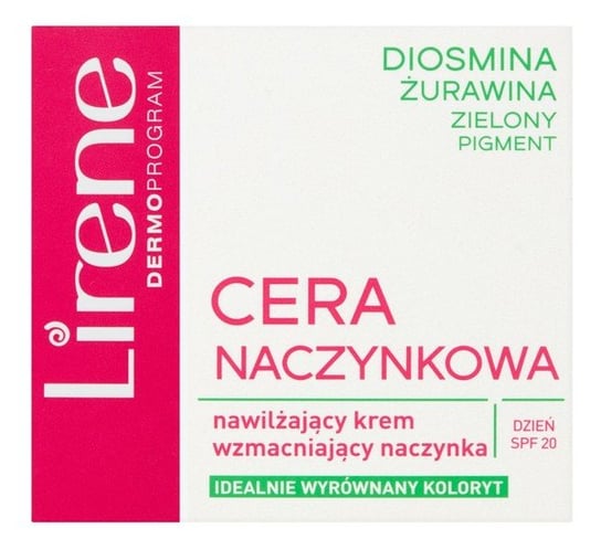 Lirene, Cera Naczynkowa, nawilżający krem wzmacniający naczynka na dzień, 50 ml Lirene