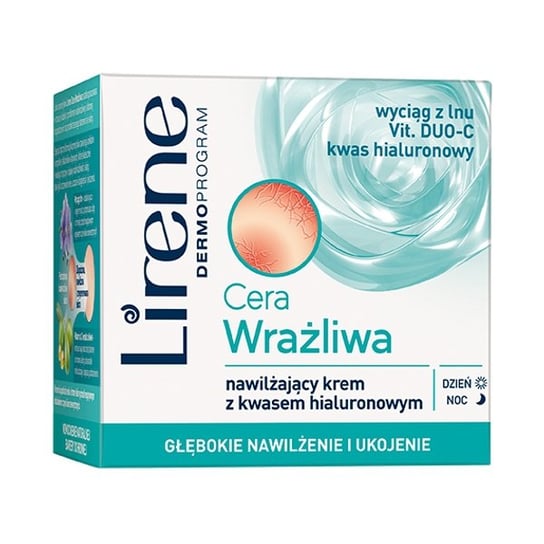 Lirene, Cera Wrażliwa, nawilżający krem z kwasem hialuronowym SPF 6, 50 ml Lirene