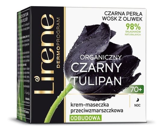 Lirene Czarny tulipan Krem-maseczka przeciwzmarszczkowa na noc Odbudowa 70+ 50ml Lirene