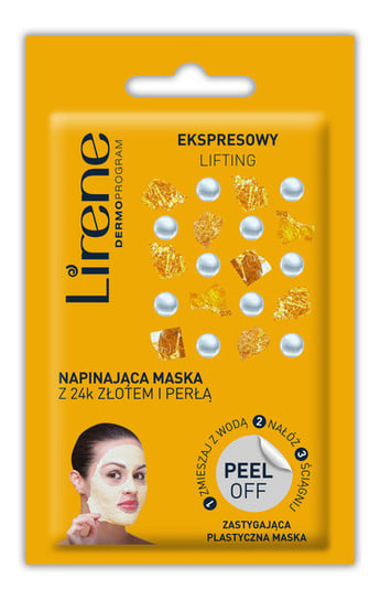 Lirene, DermoPorgram, napinająca maska z 24k złotem i perłą ekspresowy lifting Peel-Off, 10 g Lirene