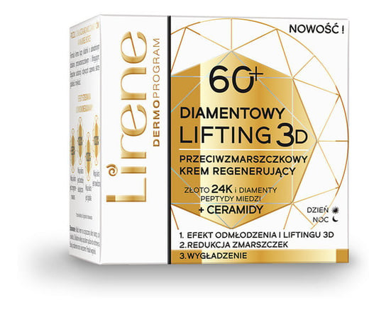 Lirene Diamentowy Lifting 3D Przeciwzmarszczkowy krem regenerujący 60+ 50ml Lirene