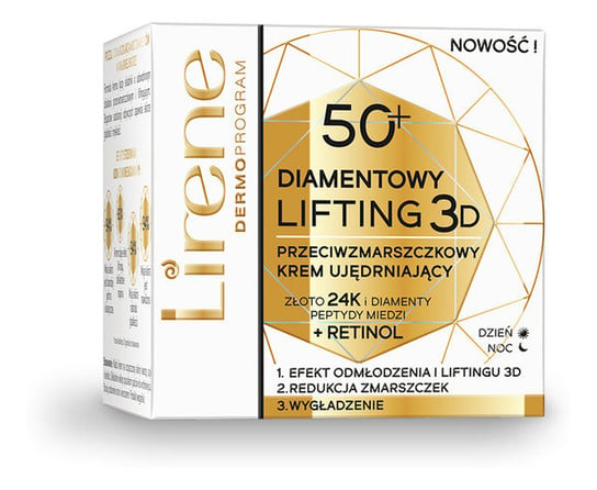 Lirene Diamentowy Lifting 3D Przeciwzmarszczkowy Krem Ujędrniający 3D 50+ 50ml Lirene