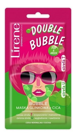 Lirene Double Bubble Maska glinkowa z zieloną glinką cica Pink & Green Lirene