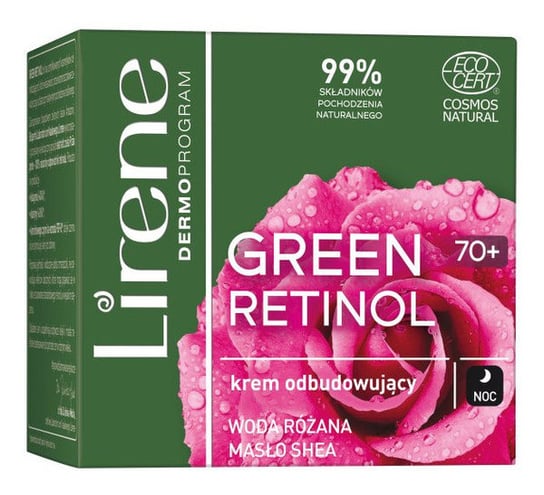 Lirene Green Retinol Krem odbudowujący na noc 70+ 50ml Lirene