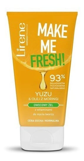 Lirene Make me fresh Owowcowy żel z witaminami do mycia twarzy YUZU & Olej z moringi cera sucha normalna 150ml Lirene