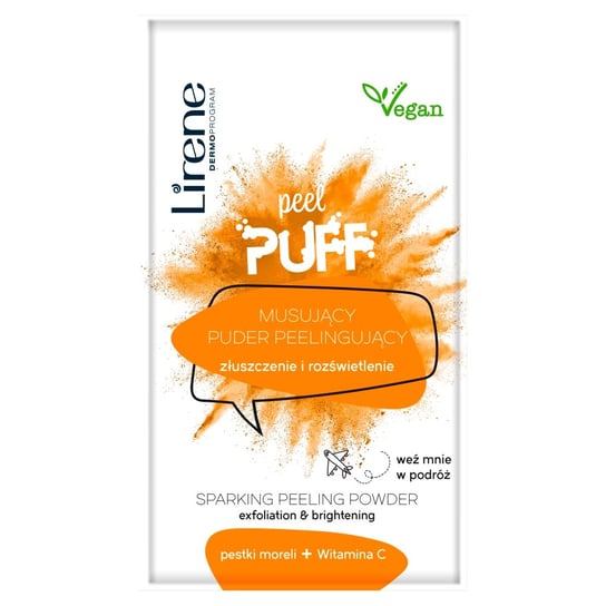 Lirene Peel Puff Musujący puder peelingujący pestki moreli + witamina C 7g Lirene