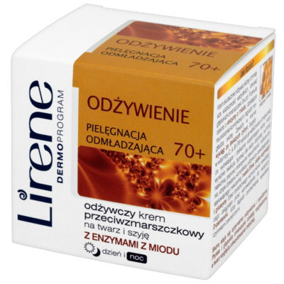 Lirene, Pielęgnacja Odmładzająca, odżywczy krem przeciwzmarszczkowy na dzień i noc 70+, 50 ml Lirene