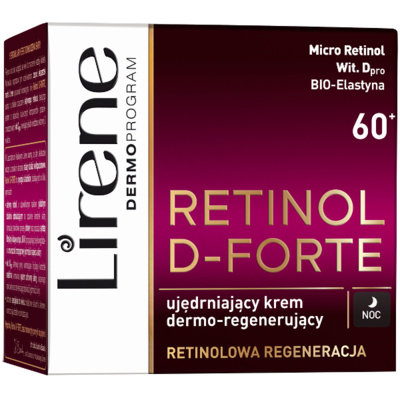 Lirene, Retinol D-Forte, ujędrniający krem dermo-regenerujący na noc 60+, 50 ml Lirene