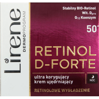 Lirene, Retinol D-Forte, ultra korygujący krem ujędrniający na noc 50+, 50 ml Lirene