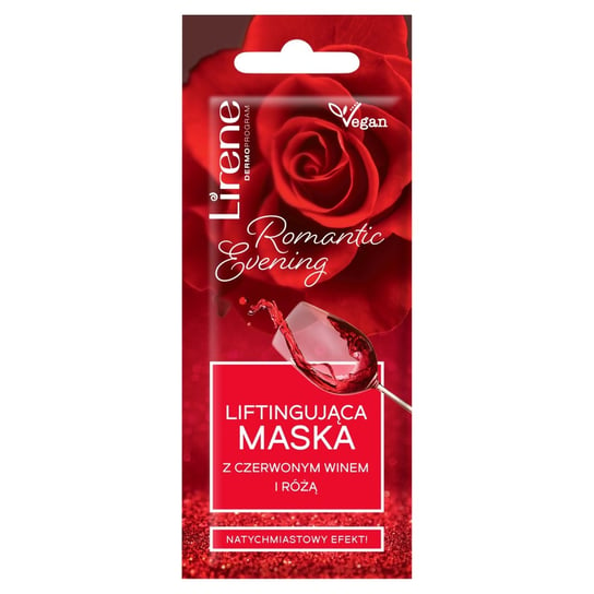Lirene Romantic Evening Liftingująca maska z czerwonym winem i różą 7ml Lirene