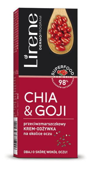 Lirene, Superfood Chia & Goji, przeciwzmarszczkowy krem-odżywka na okolice oczu, 15 ml Lirene
