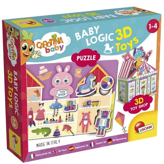 Lisciani, Carotina Baby Logic 3D, zabawki puzzle układanka, 92543 Lisciani