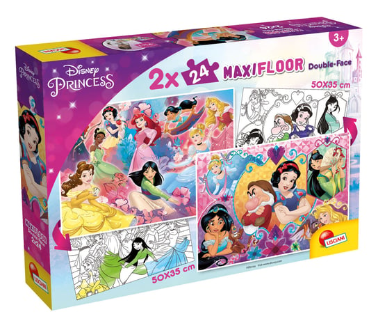 Lisciani, Disney, puzzle maxifloor, 2x24, Princess Lisciani