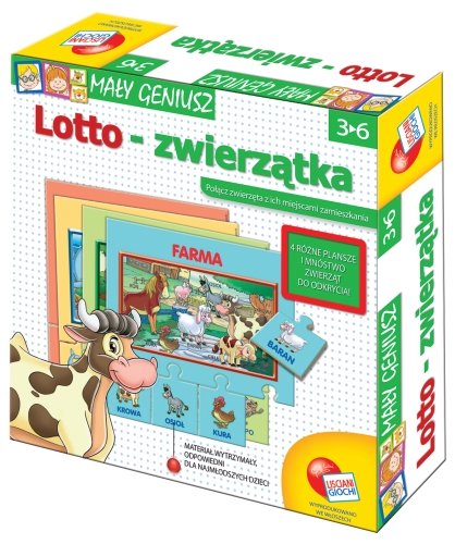 Lisciani, Mały Geniusz, zestaw edukacyjny Lotto-zwierzątka Lisciani