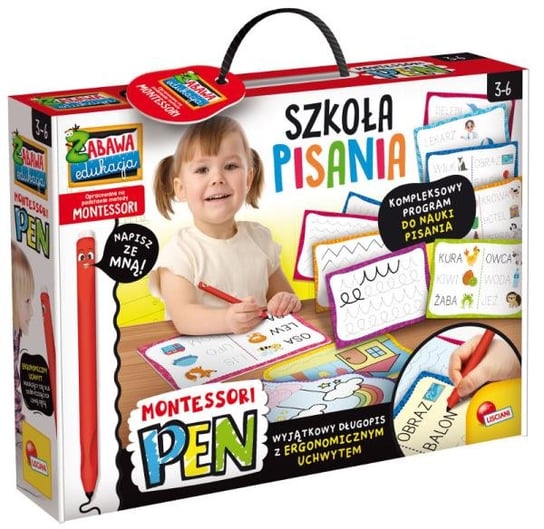 Lisciani, Montessori Pen, Kompleksowy program do nauki pisania Montessori, 18 tabliczek Lisciani