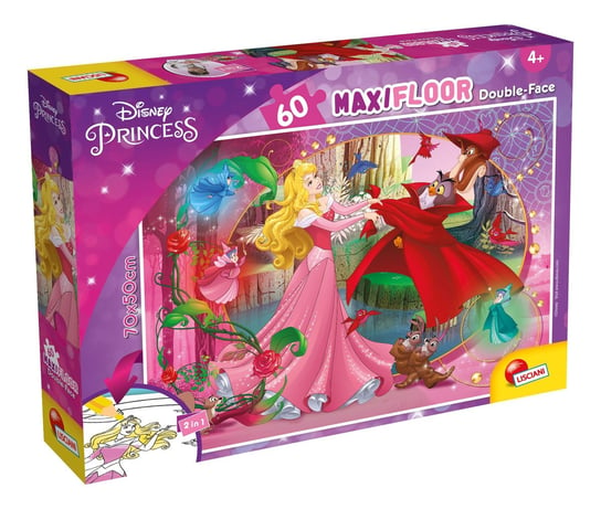 Lisciani, puzzle, Disney, dwustronne Maxi podłogowe Śpiąca królewna, 60 el. Lisciani
