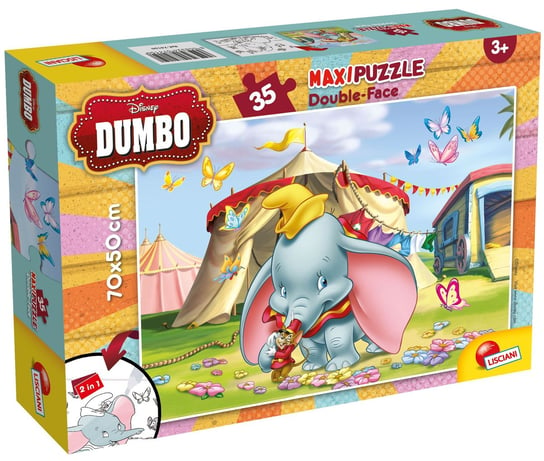 Lisciani, puzzle, Disney, dwustronne Supermaxi Dumbo, 35 el. Lisciani