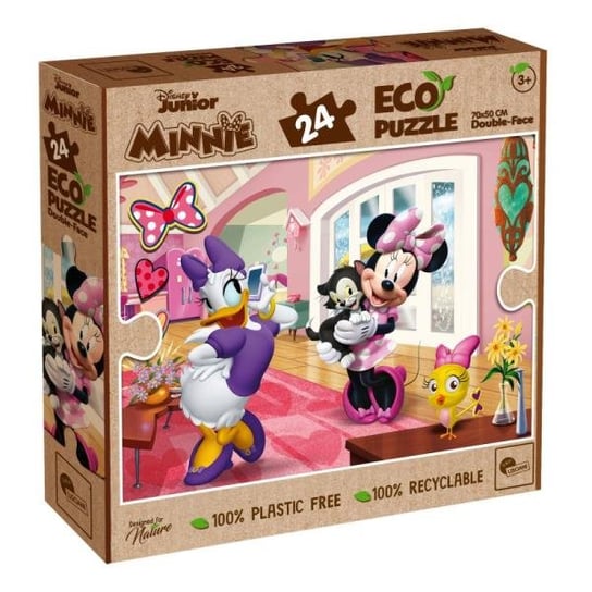 Lisciani, Puzzle Dwustronne Eko Minnie Mouse Myszka Minnie, 24 el. Lisciani