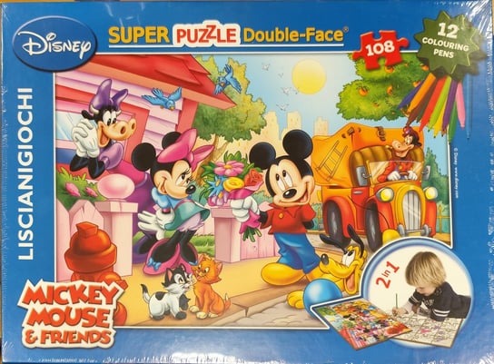 Liscianigiochi Maxi Puzzle dwustronne 33508 - Myszka Miki, 108 el. Disney