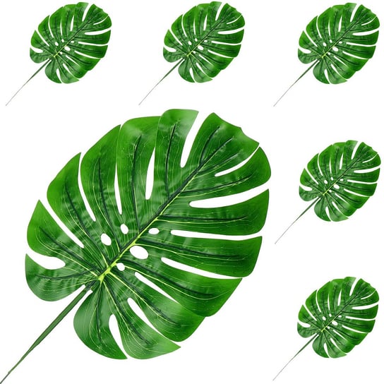 Liście monstery 6 szt. sztuczna dekoracja roślinna ozdoba zielona Springos