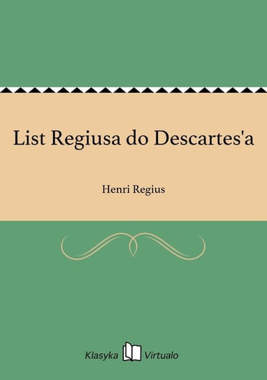 List Regiusa do Descartes'a Regius Henri