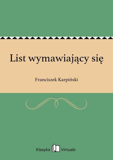 List wymawiający się Karpiński Franciszek