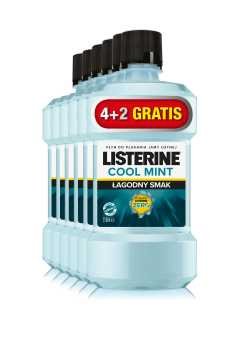 Listerine, Płyn Do Płukania Jamy Ustnej, Cool Mint Mild, 6x250ml Listerine