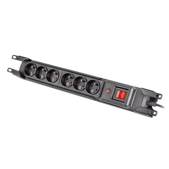Listwa zasilająca Armac M6 Rack 19", przeciwprzepięciowa, 6 gniazd, 1.5m, czarna Armac