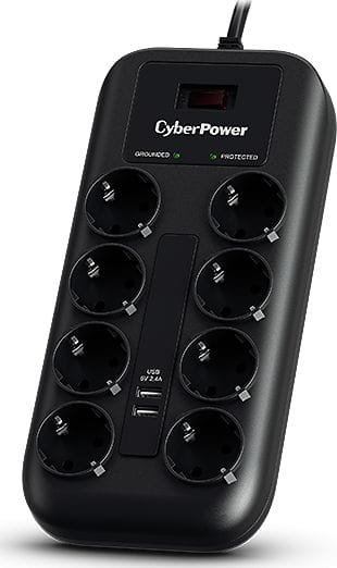 Listwa zasilająca CyberPower przeciwprzepięciowa 8 gniazd 1.8 m czarna (P0820SUF0-DE) CyberPower