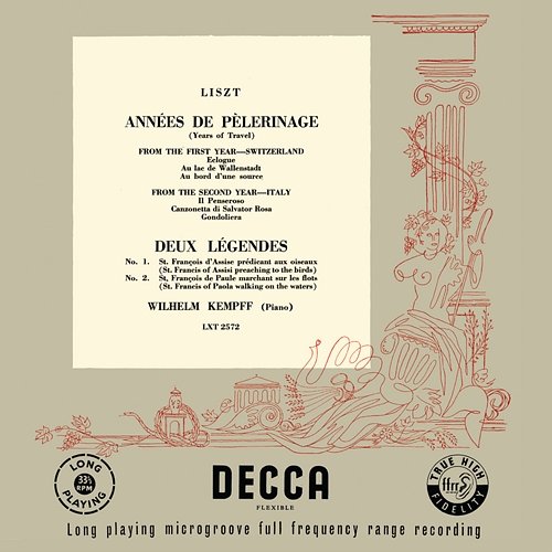 Liszt: Années de pèlerinage; Légendes Wilhelm Kempff