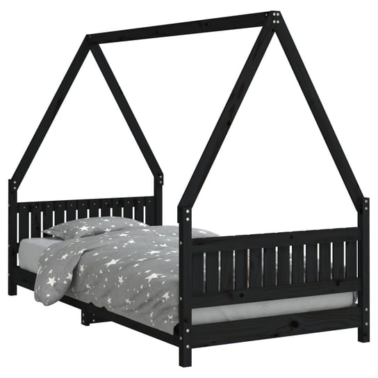 Lite łóżko dziecięce z zadaszeniem - czarne, 195,5 Inna marka
