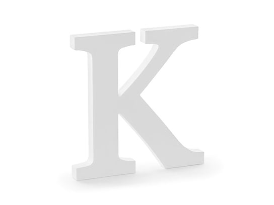 Litera K, biała, 19,5x20 cm PartyDeco
