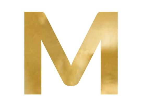 Litera lustrzana ''M'', złoty, 68x60 cm Party Deco