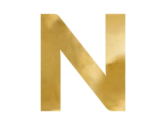 Litera lustrzana ''N'', złoty, 53x60 cm Party Deco
