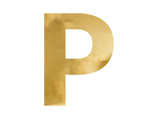 Litera lustrzana ''P'', złoty, 45x60 cm Party Deco