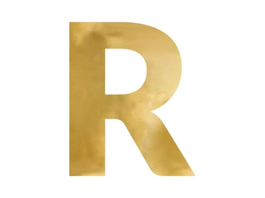 Litera lustrzana ''R'', złoty, 50x60 cm Party Deco