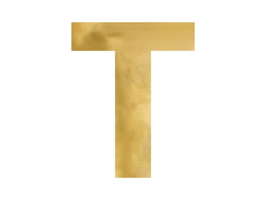 Litera lustrzana ''T'', złoty, 48x60 cm Party Deco