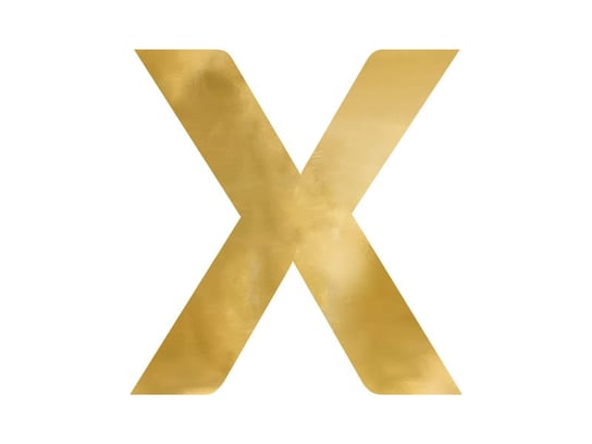 Litera lustrzana ''X'', złoty, 58x60 cm Party Deco