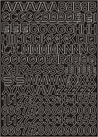Litery i cyfry samoprzylepne czarne 1,5cm arkusz 250 znaków Naklejkolandia