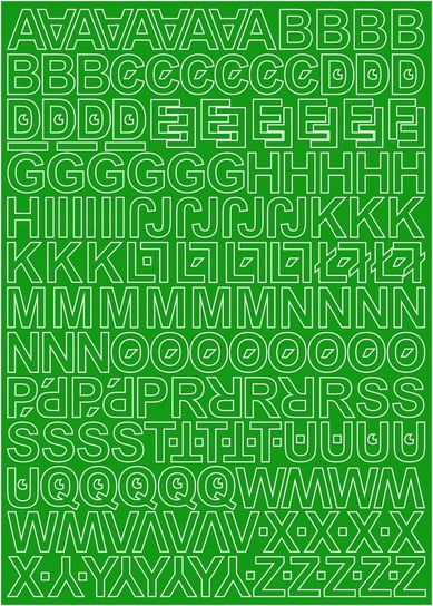 Litery Samoprzylepne 1,5Cm Zielone Mat Arkusz 225 Znaków Naklejkolandia