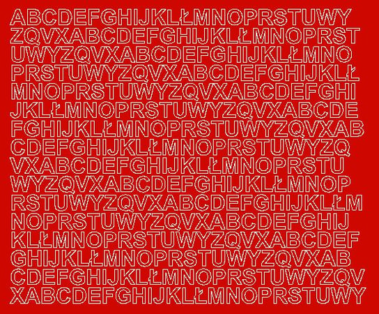 Litery samoprzylepne 1 cm czerwone z połyskiem - Błyszcząca Drago