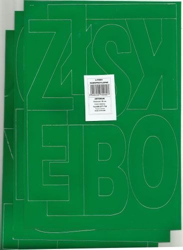 Litery samoprzylepne ART-DRUK 100mm zielone Helvetica 10 arkuszy Art-Druk Artdruk