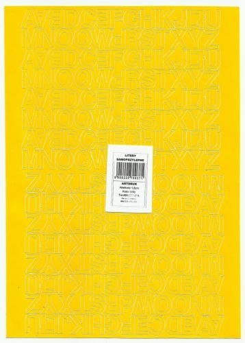 Litery samoprzylepne ART-DRUK 15mm żółte Helvetica 10 arkuszy Art-Druk Artdruk
